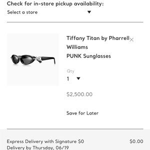 Tiffany & Co. Black Sunglasses